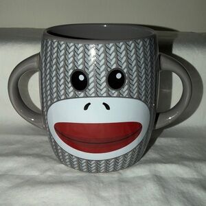 Playful Gray Sock Monkey Mug